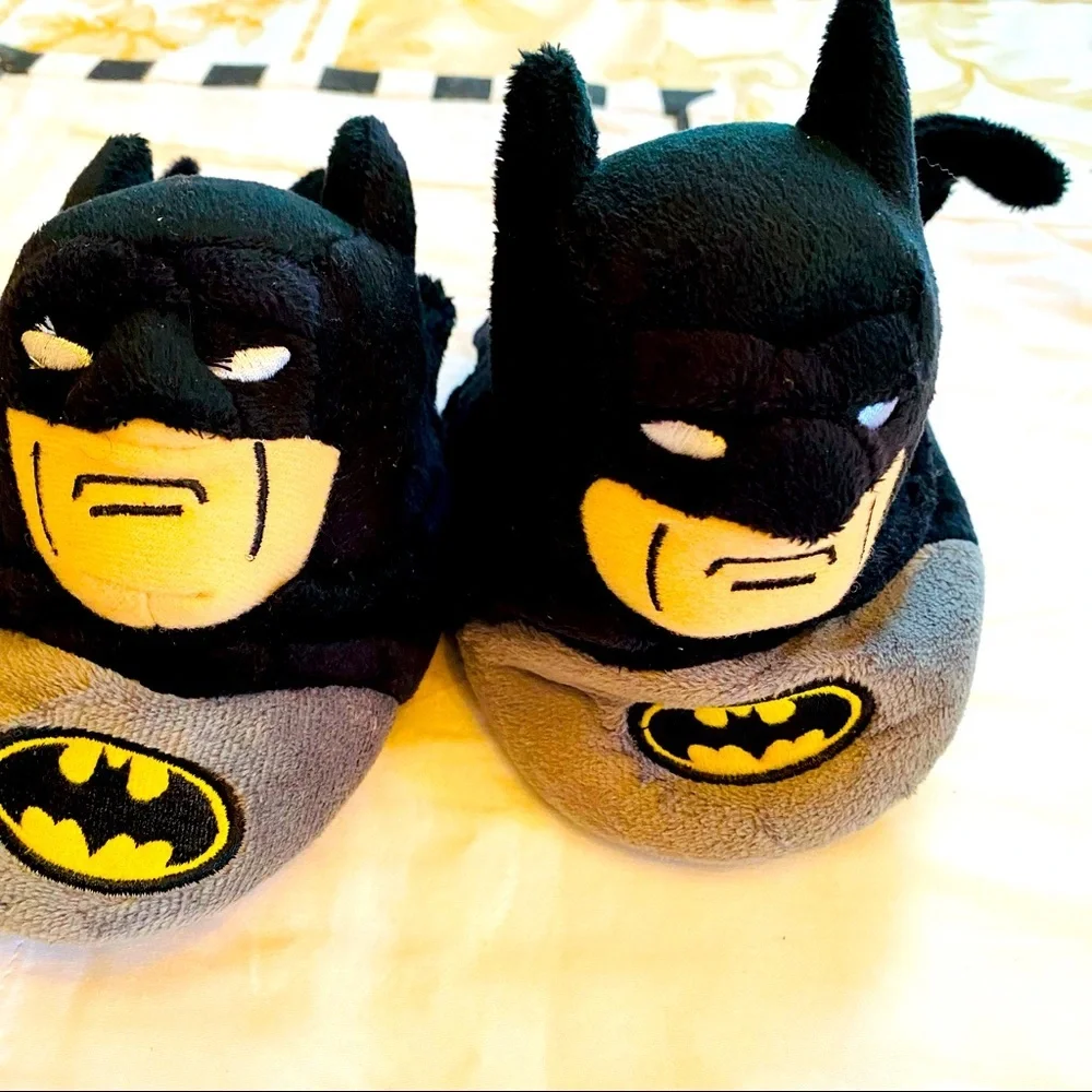 Batman Slippers and Carter’s Dino Onesie.